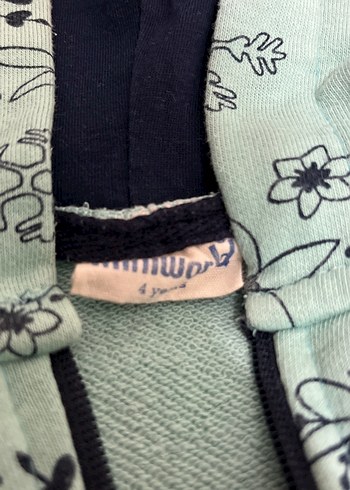 Kız Çocuk Kapüşonlu Fermuarlı Mavi Ceket - Görsel 2