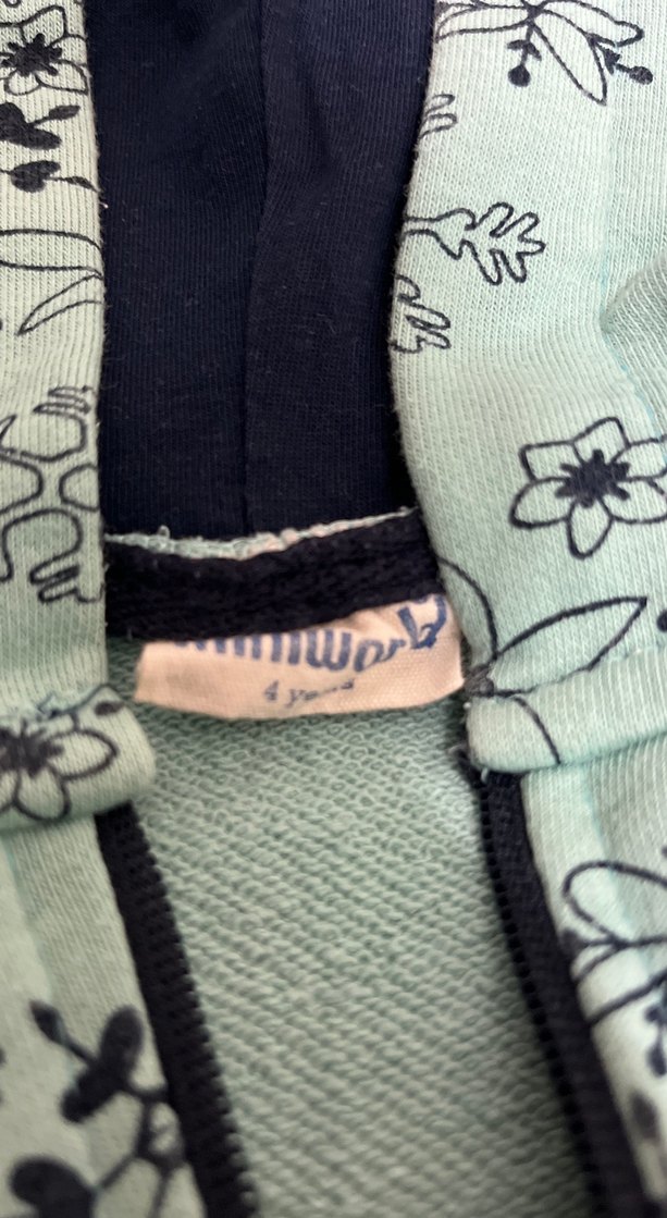 Kız Çocuk Kapüşonlu Fermuarlı Mavi Ceket - Görsel 2