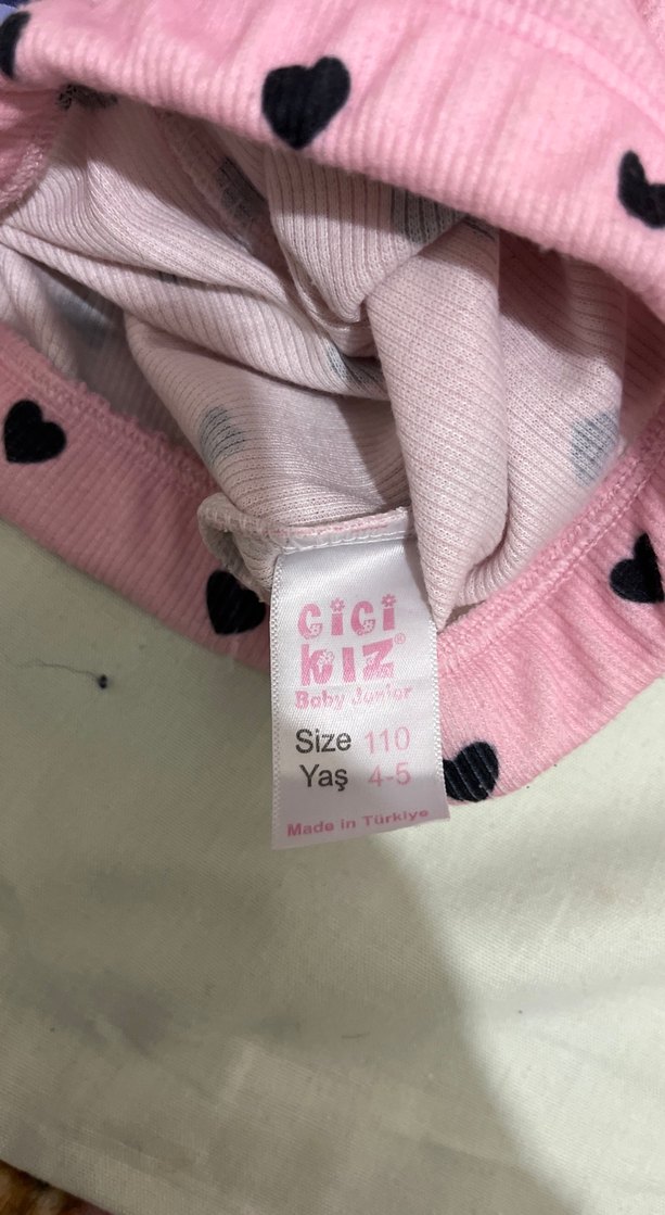 Kız Çocukları Pamuklu Baskılı Tayt ve Pijama - Görsel 2