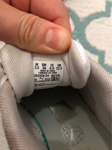 36 Beden beyaz Renk Puma spor ayakkabı