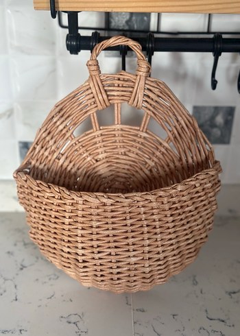 Bej Hasır Duvar Sepeti - Görsel 3