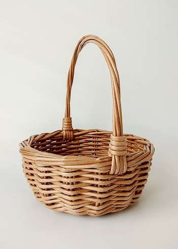 Beyaz Yumurta Sepeti Hasır Kulplu - Görsel 2