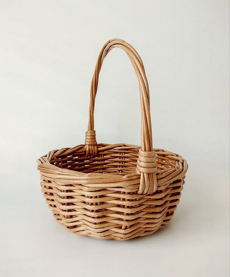 Beyaz Yumurta Sepeti Hasır Kulplu - Görsel 2