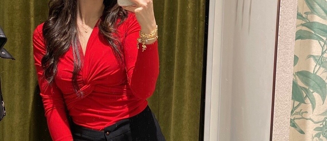 s Beden Kırmızı şık bluz