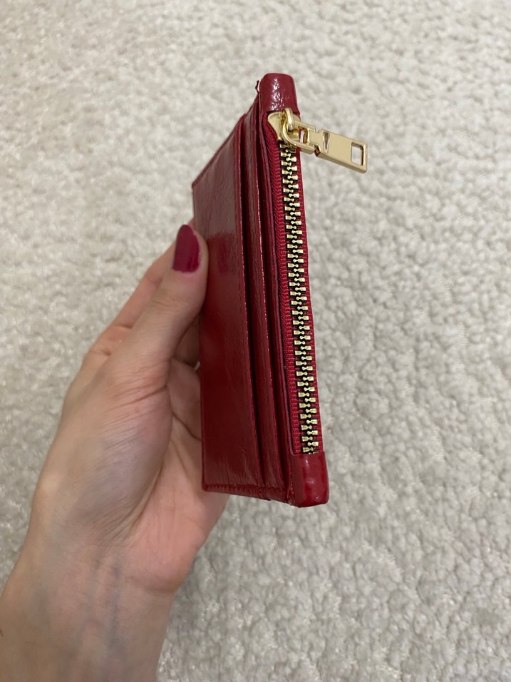 Kırmızı parlak cüzdan - Görsel 4