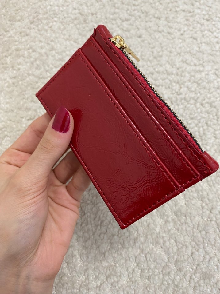 Kırmızı parlak cüzdan - Görsel 5