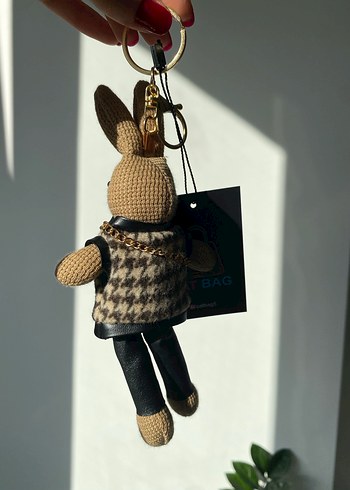 Örgü Kahverengi Tavşan Anahtarlık - Görsel 7