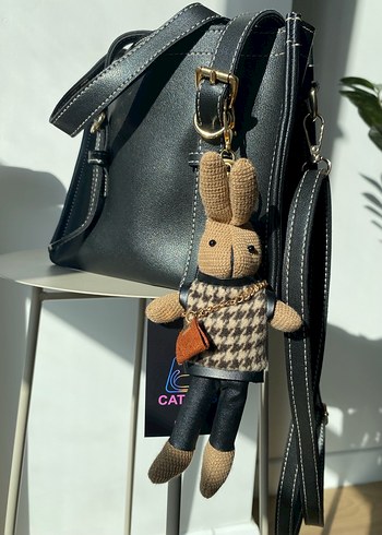 Örgü Kahverengi Tavşan Anahtarlık - Görsel 2