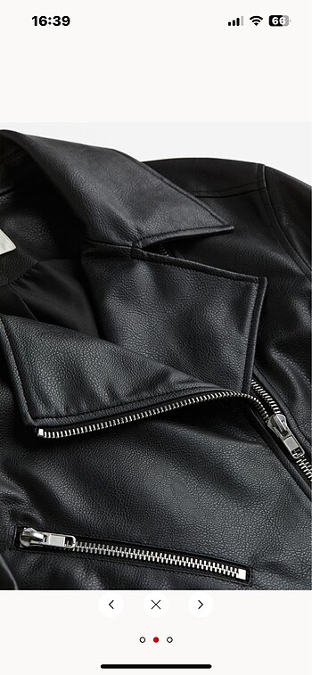 xl Beden siyah Renk H&M Oversize Deri Ceket