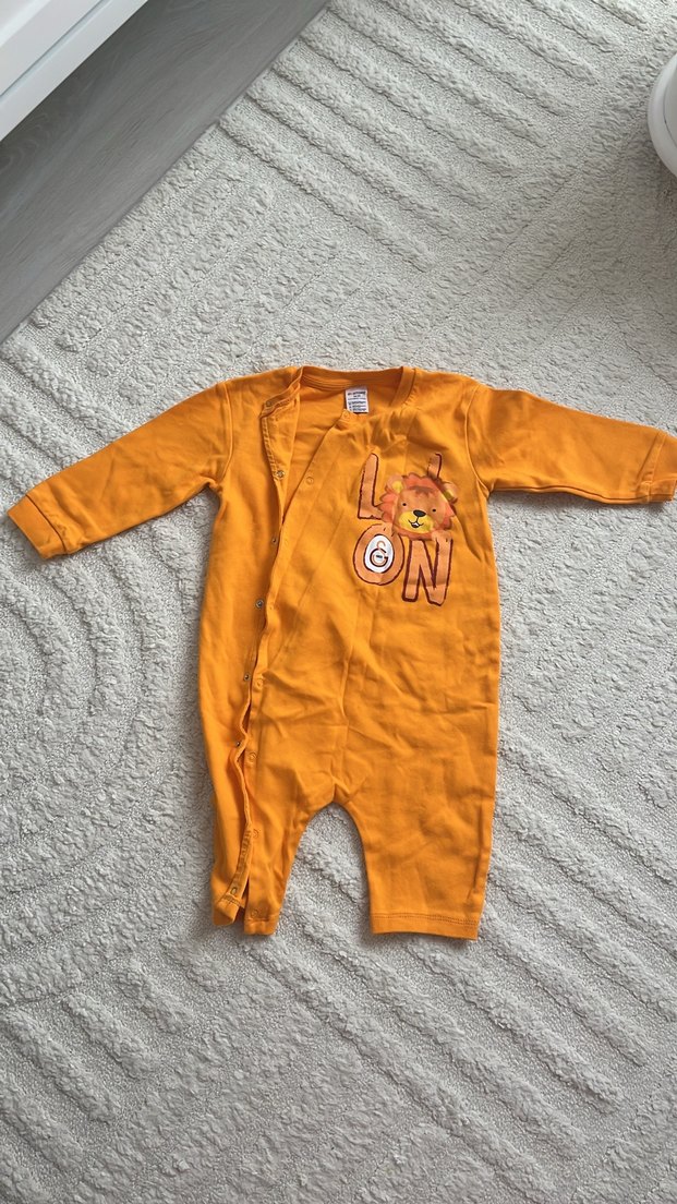 Gs store Turuncu Uzun Kollu Bebek Tulum - Görsel 4