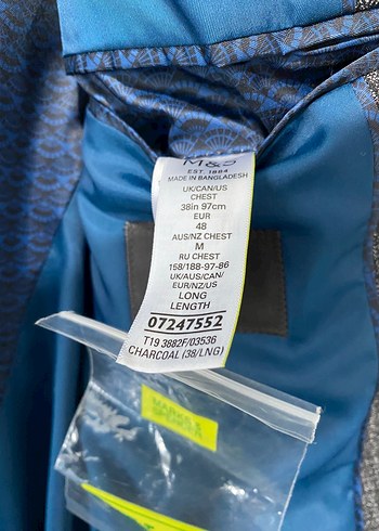 Marks & Spencer Gri Modern Klasik Erkek Takım Ceketi