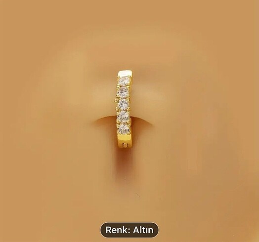 Paslanmaz Çelik Göbek Piercingi (Gold)