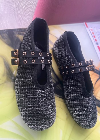 Tokalı Siyah Desenli Blok Babet - Görsel 2