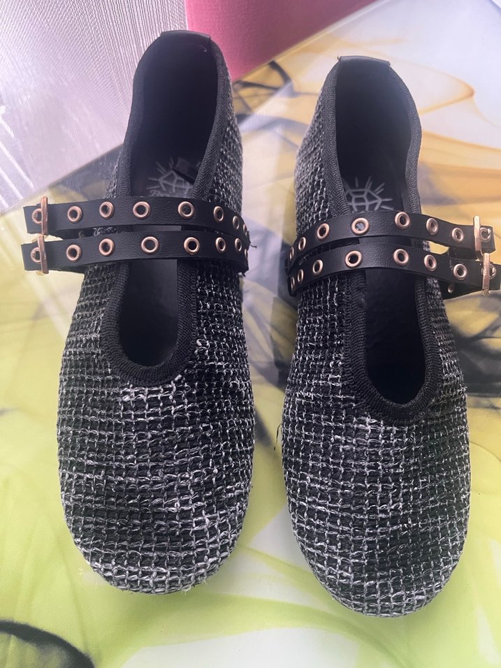 Tokalı Siyah Desenli Blok Babet - Görsel 3