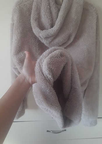 l Beden ten rengi Renk Kadın Gri Peluş Sweatshirt KEEP Baskılı