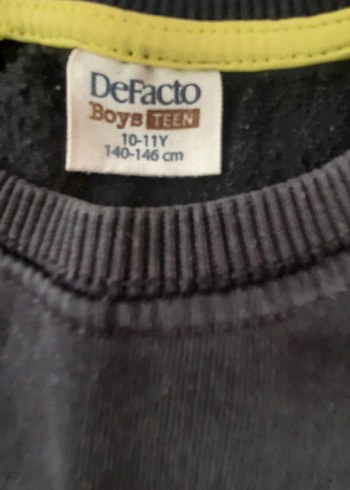 Defakto 10-11 yaş uyumlu Siyah Baskılı Sweatshirt - Görsel 3