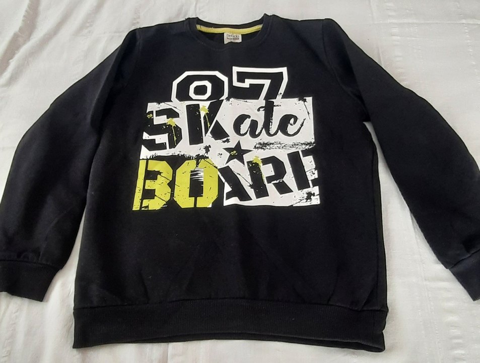 Defakto 10-11 yaş uyumlu Siyah Baskılı Sweatshirt - Görsel 2