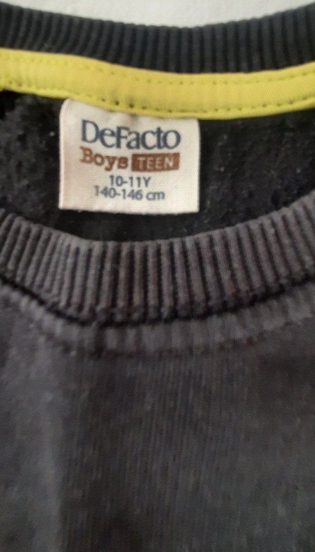 Defakto 10-11 yaş uyumlu Siyah Baskılı Sweatshirt - Görsel 3