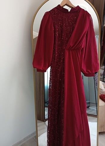 40 Beden Bordo abiye