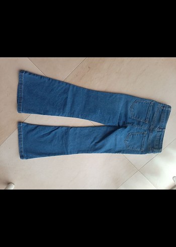 Düğmeli Mavi Kız Kot Pantolon - Görsel 2