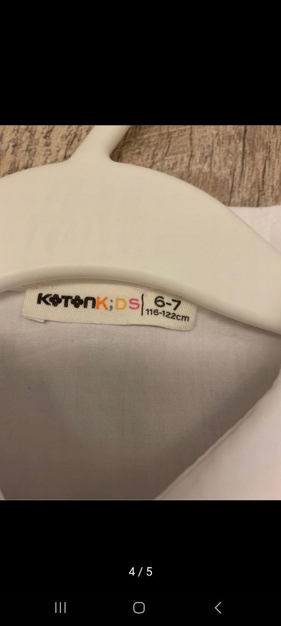 Kız Çocuk Beyaz Kısa Kollu Pamuklu Gömlek - Görsel 2