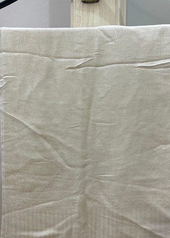 Kadın Beyaz Keten Bohem Şal - Görsel 2