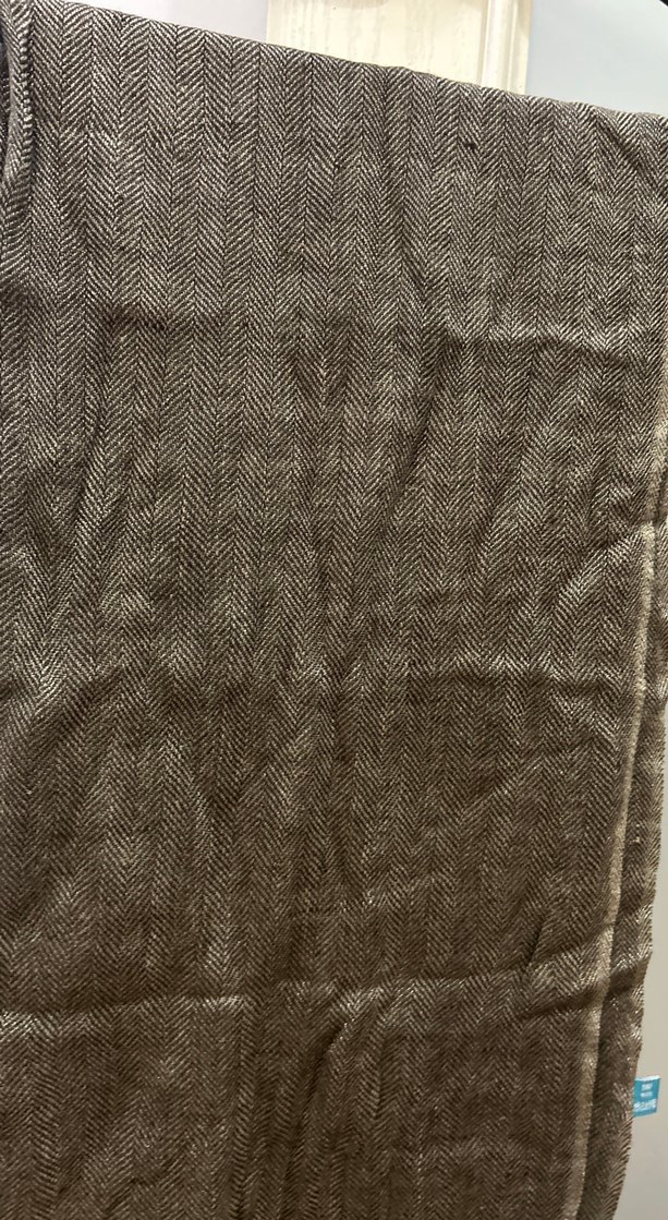 Bohem Tarz Kahverengi Keten Kadın Şal - Görsel 2