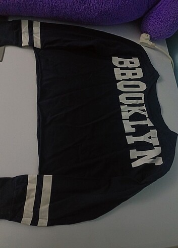 diğer Beden lacivert Renk Brooklyn Baskılı Uzun Kollu sweatshirt