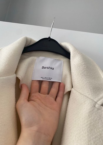 Bershka Krem Renk Uzun Kaban