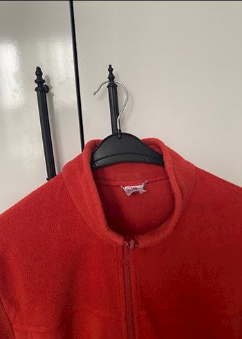 Kırmızı Fermuarlı Erkek Polar Sweatshirt - Görsel 2