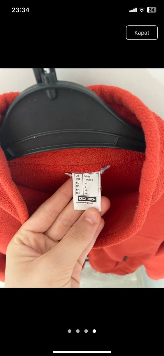 Kırmızı Fermuarlı Erkek Polar Sweatshirt - Görsel 4