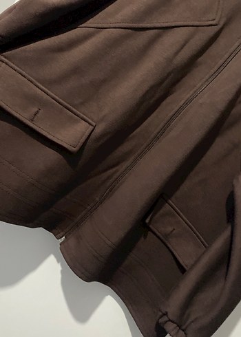 Kadın Kahverengi Fermuarlı Rahat Ceket - Görsel 5