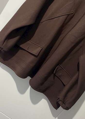 Kadın Kahverengi Fermuarlı Rahat Ceket - Görsel 3