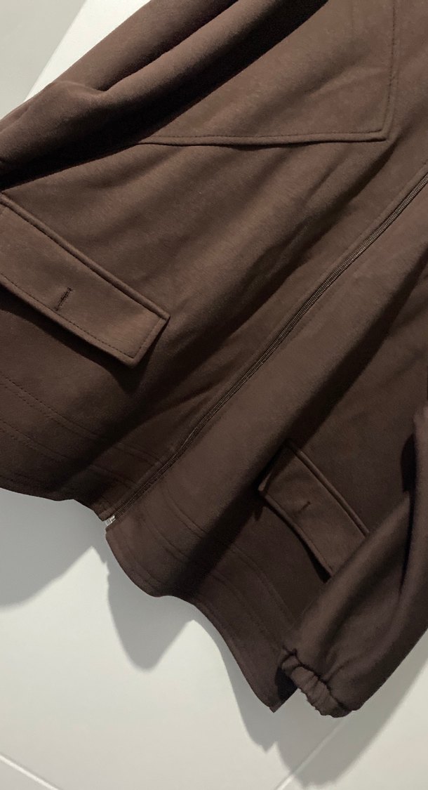 Kadın Kahverengi Fermuarlı Rahat Ceket - Görsel 5