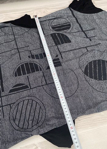 Gri Siyah Baskılı Uzun elbise - Görsel 5