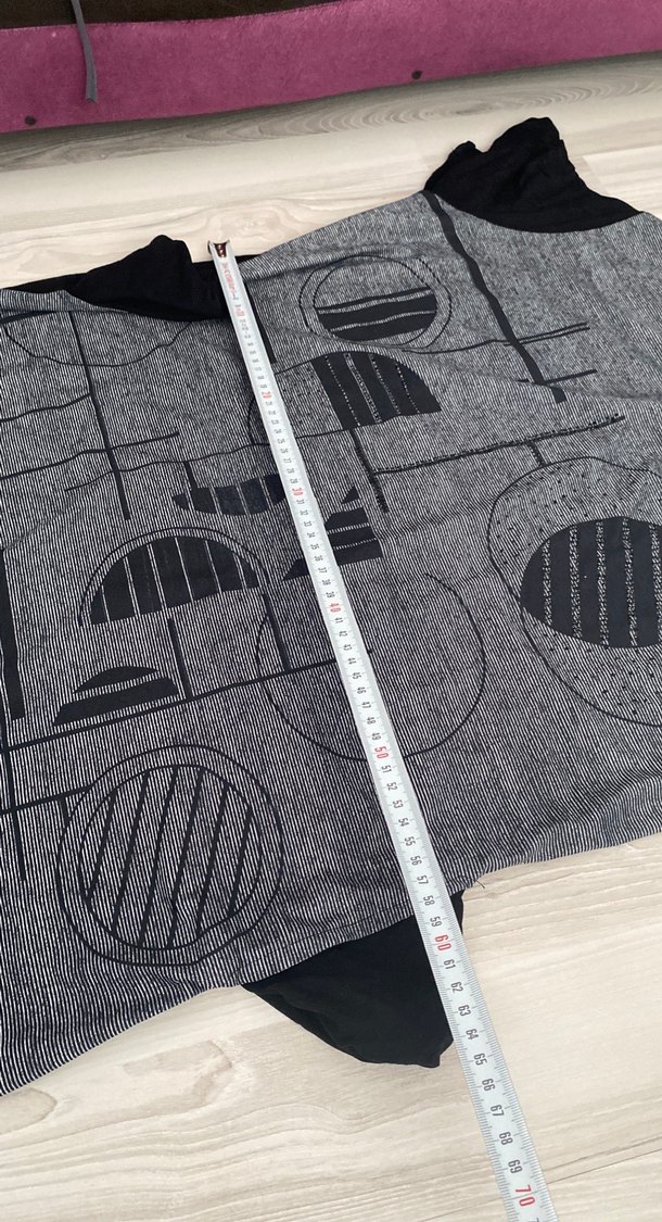 Gri Siyah Baskılı Uzun elbise - Görsel 5