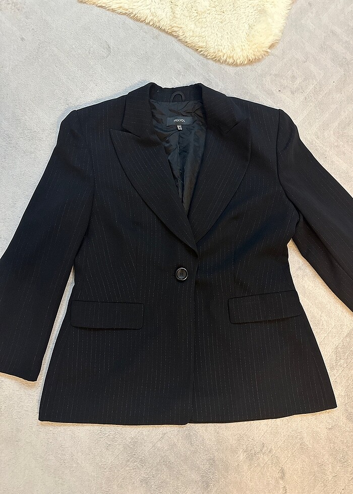 Orijinal İpekyol kendinden simli ceket pantolon takım - Görsel 3