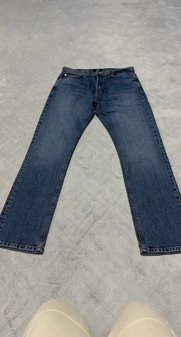 Gri Tonlarda Lacivert Erkek Denim Pantolon bel 42 cm - Görsel 2