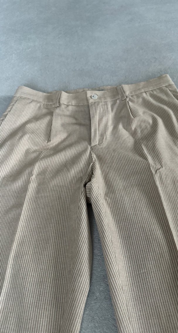 Bej Pilili çizgili Erkek Ofis Pantolonu bir kez giyildi - Görsel 2
