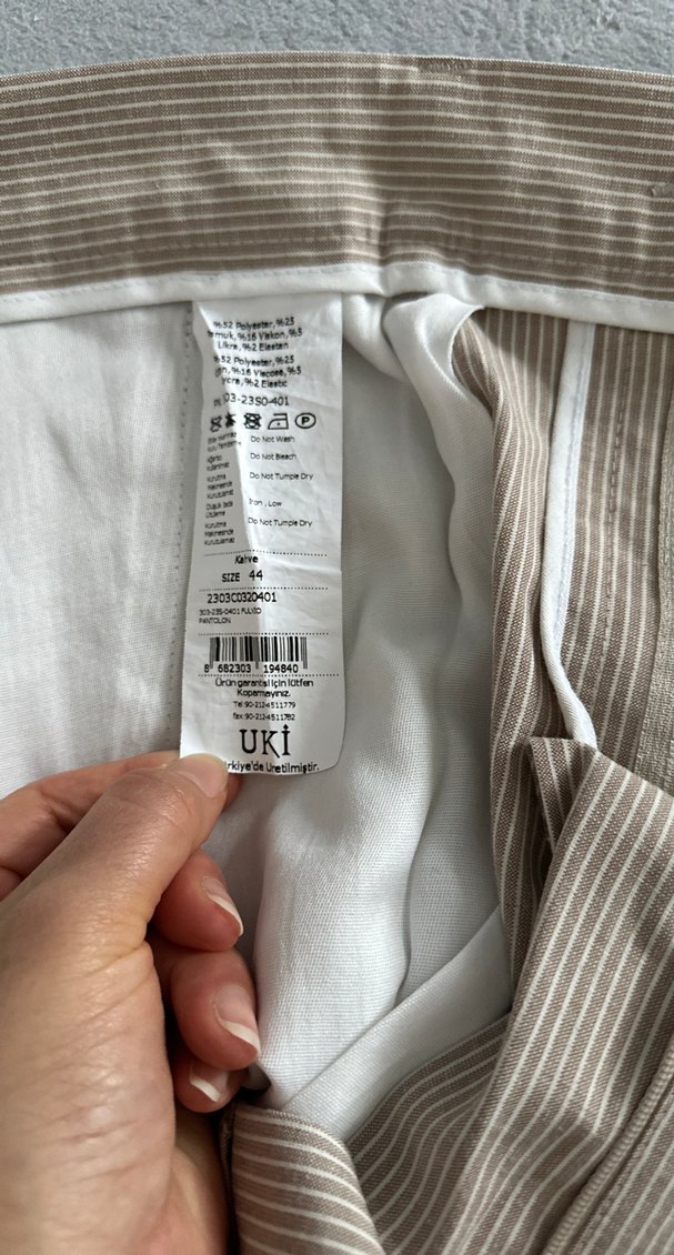 Bej Pilili çizgili Erkek Ofis Pantolonu bir kez giyildi - Görsel 4