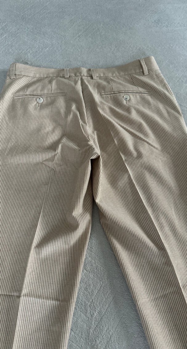 Bej Pilili çizgili Erkek Ofis Pantolonu bir kez giyildi - Görsel 5