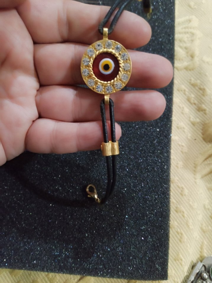 Renkli Nazar Boncuklu kayış detaylı Bileklik - Görsel 2