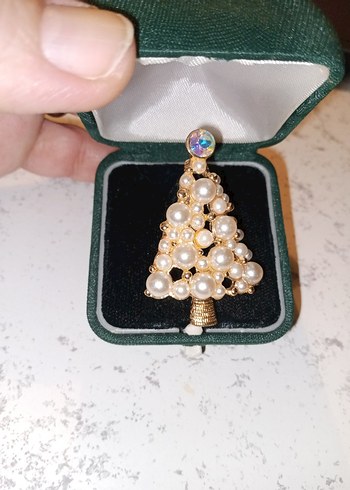 incilerle bezeli Vintage  Broş - Görsel 5