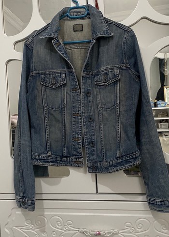 Düğmeli Mavi Kadın Denim Ceket