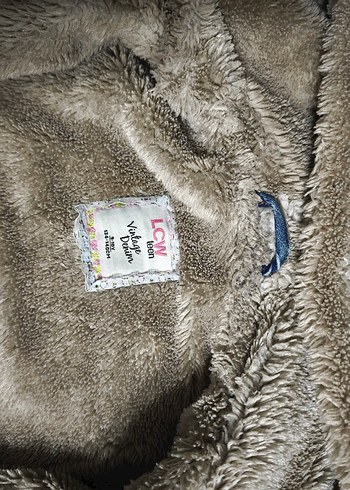 Kız Çocuk Kürklü Kapüşonlu Denim Yelek - Görsel 2