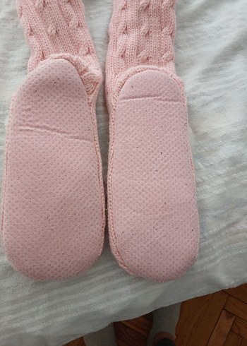 Pembe Örgü Kız Çocuk Ev Terliği - Görsel 5