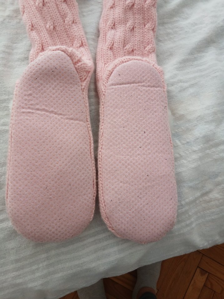 Pembe Örgü Kız Çocuk Ev Terliği - Görsel 5