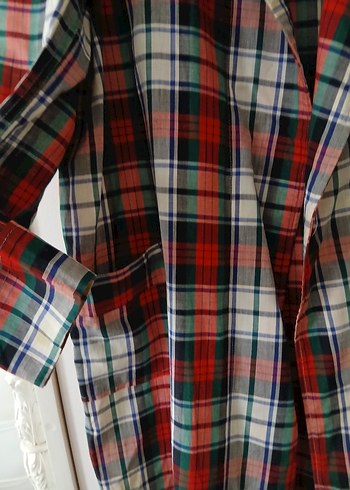 Kadın Ekose Desenli Uzun Salaş sabahlık - Görsel 6