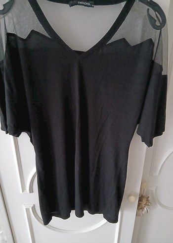 Siyah V Yaka Kısa Kollu Hamile Bluz - Görsel 6