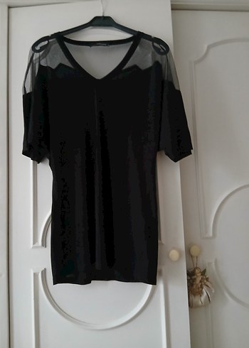 Siyah V Yaka Kısa Kollu Hamile Bluz - Görsel 7